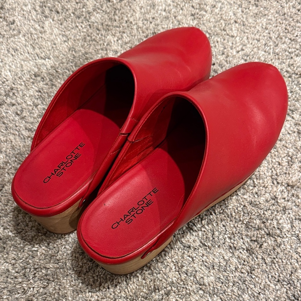 Charlotte Stone Bold Red Mules - Picture 4 of 5
